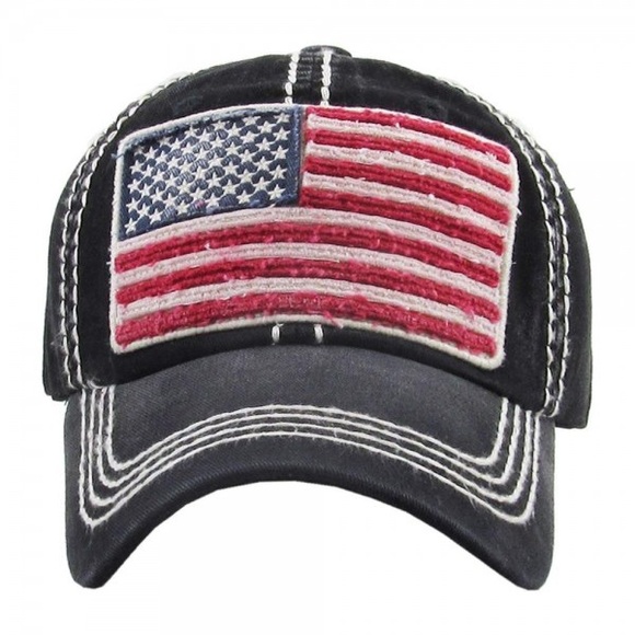 We The People Distressed American Flag Richardson 112 Hat Brown